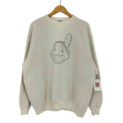 エムエルビー MLB 00s 前Vガゼット ワフー酋長 刺繍 モックネックスウェット メンズ import:L